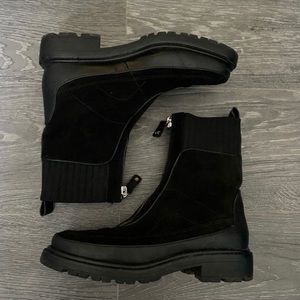 Sam Edelman Zip Leone Black Suede Boot 7.5